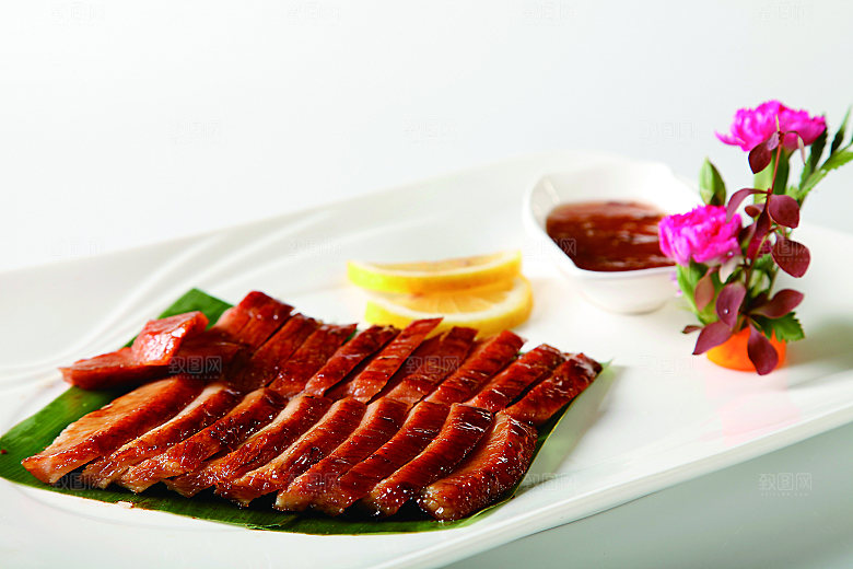 碳烧猪颈肉餐饮高清图片素材