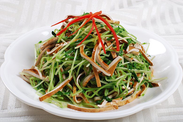 豆苗拌香餐饮高清图片素材
