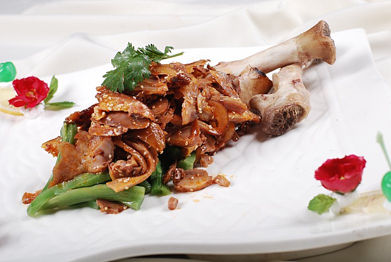 贡菜拌肘餐饮高清图片素材