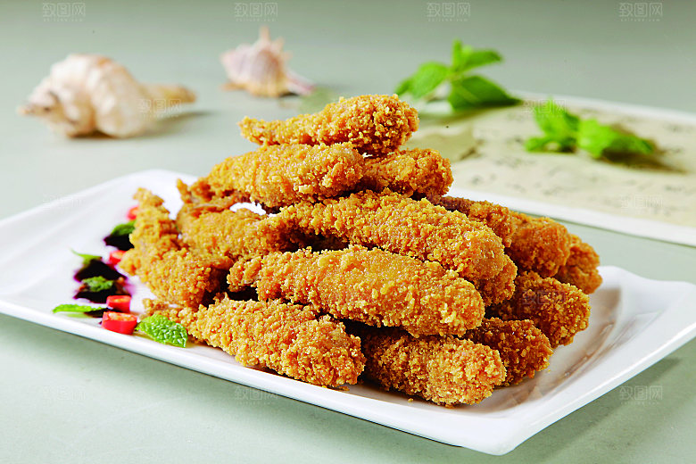 香酥无骨鱼餐饮高清图片素材