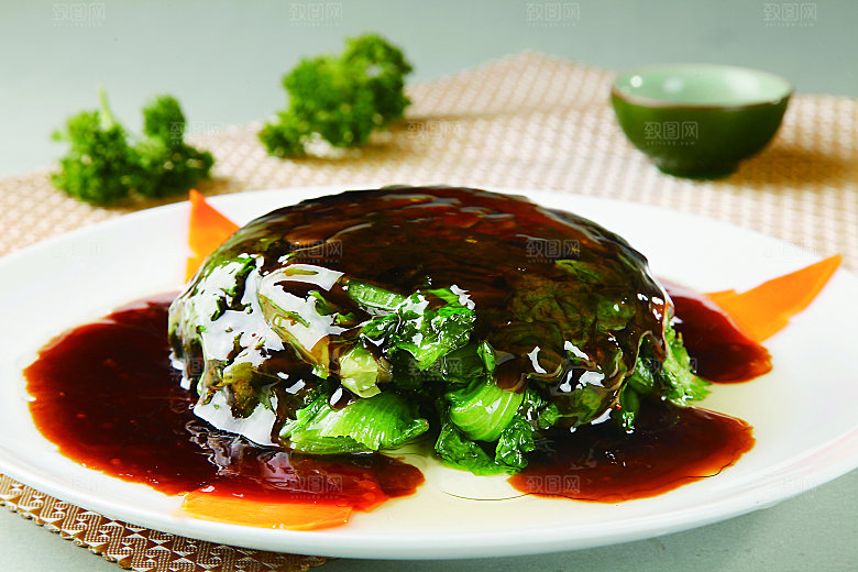 蚝油生菜餐饮高清图片素材