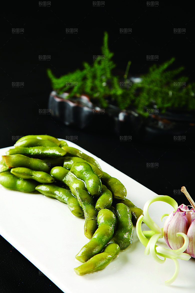 香糟毛豆餐饮高清图片素材