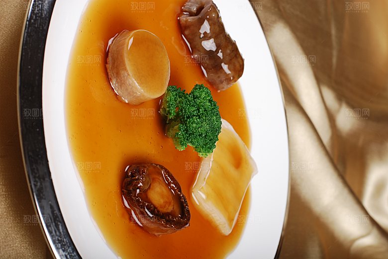 鲍汁扣四餐饮高清图片素材