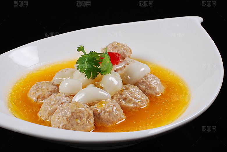 鲜百合烧藕餐饮高清图片素材