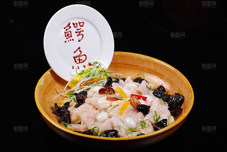 鲜百合银耳蒸鳄鱼餐饮高清图片素材