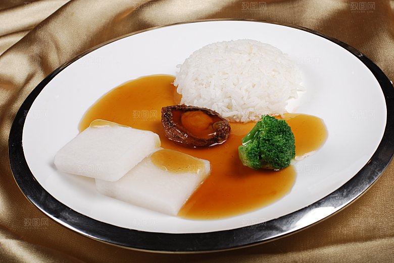 鲜鲍扣白萝餐饮高清图片素材