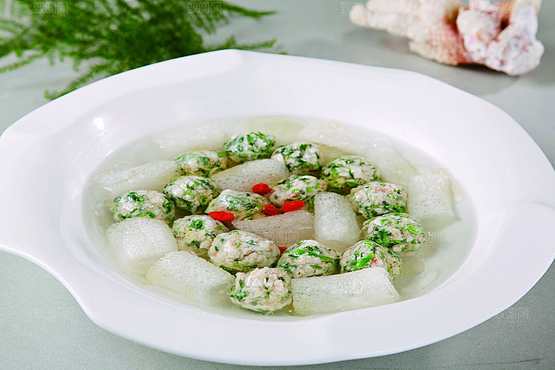 虾腰野菜丸餐饮高清图片素材