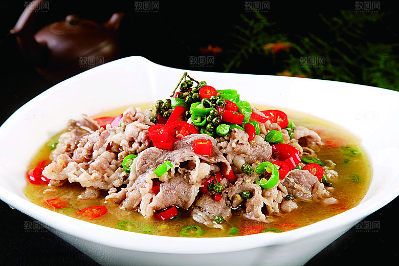 鲜椒肥牛餐饮高清图片素材