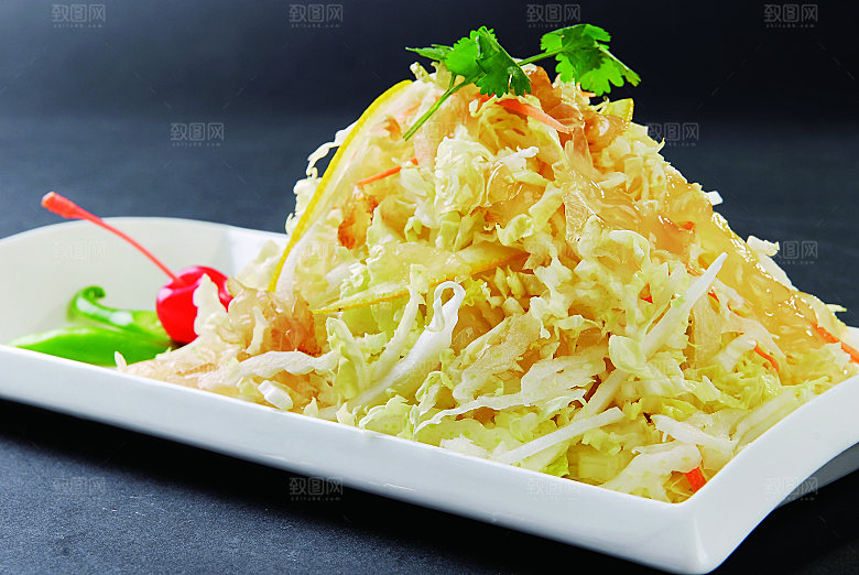 蜇皮白菜丝餐饮高清图片素材
