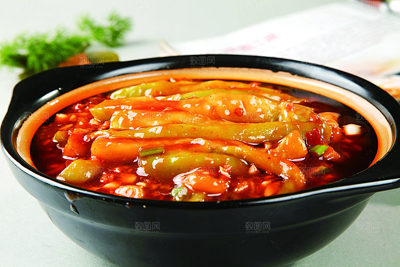 鱼香茄子煲餐饮高清图片素材