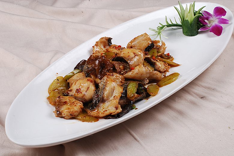 酱爆生鱼餐饮高清图片素材