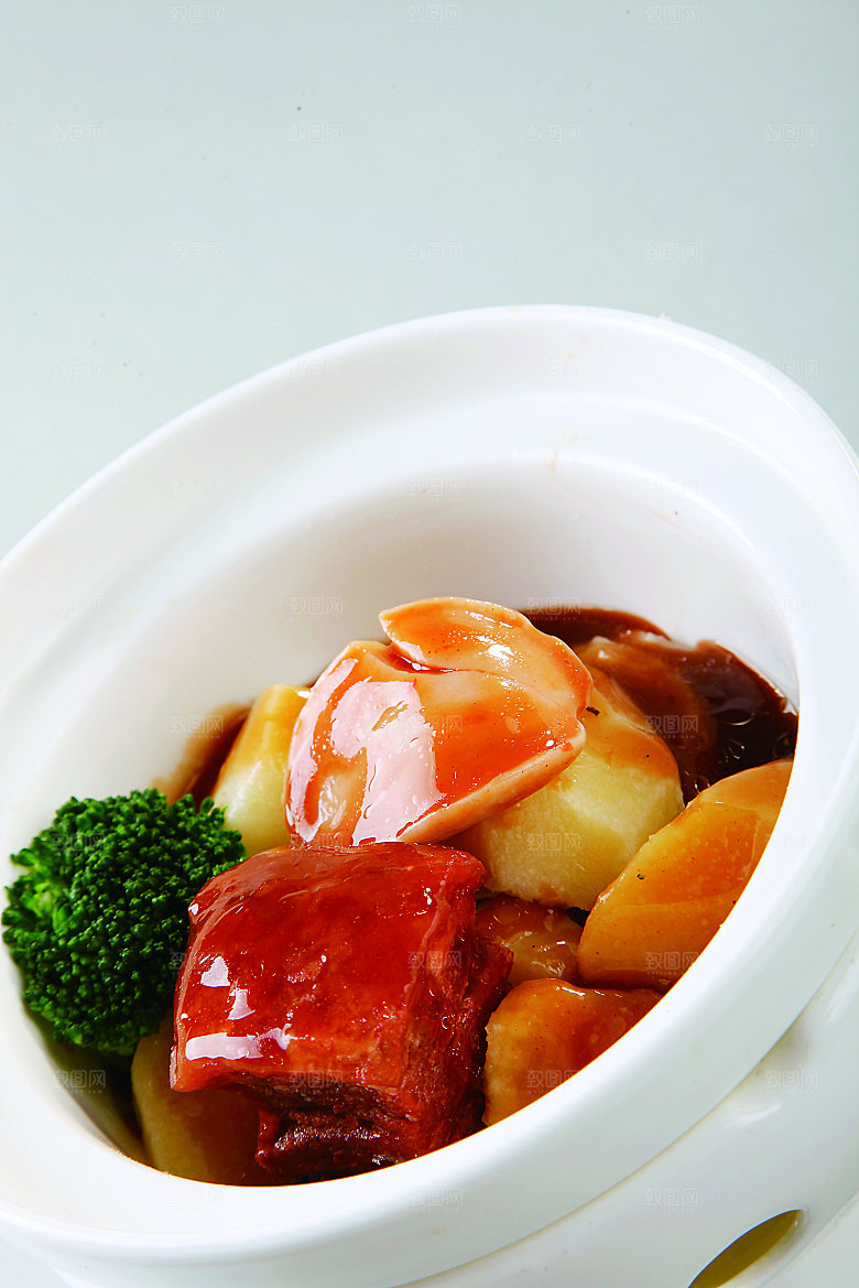 酱烧鲍鱼肉餐饮高清图片素材
