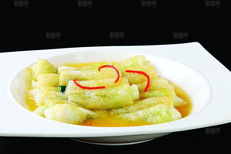 黄汤竹笙菜胆 餐饮高清图片素材