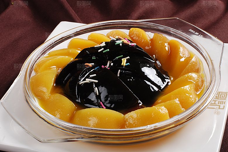 黄桃龟苓餐饮高清图片素材