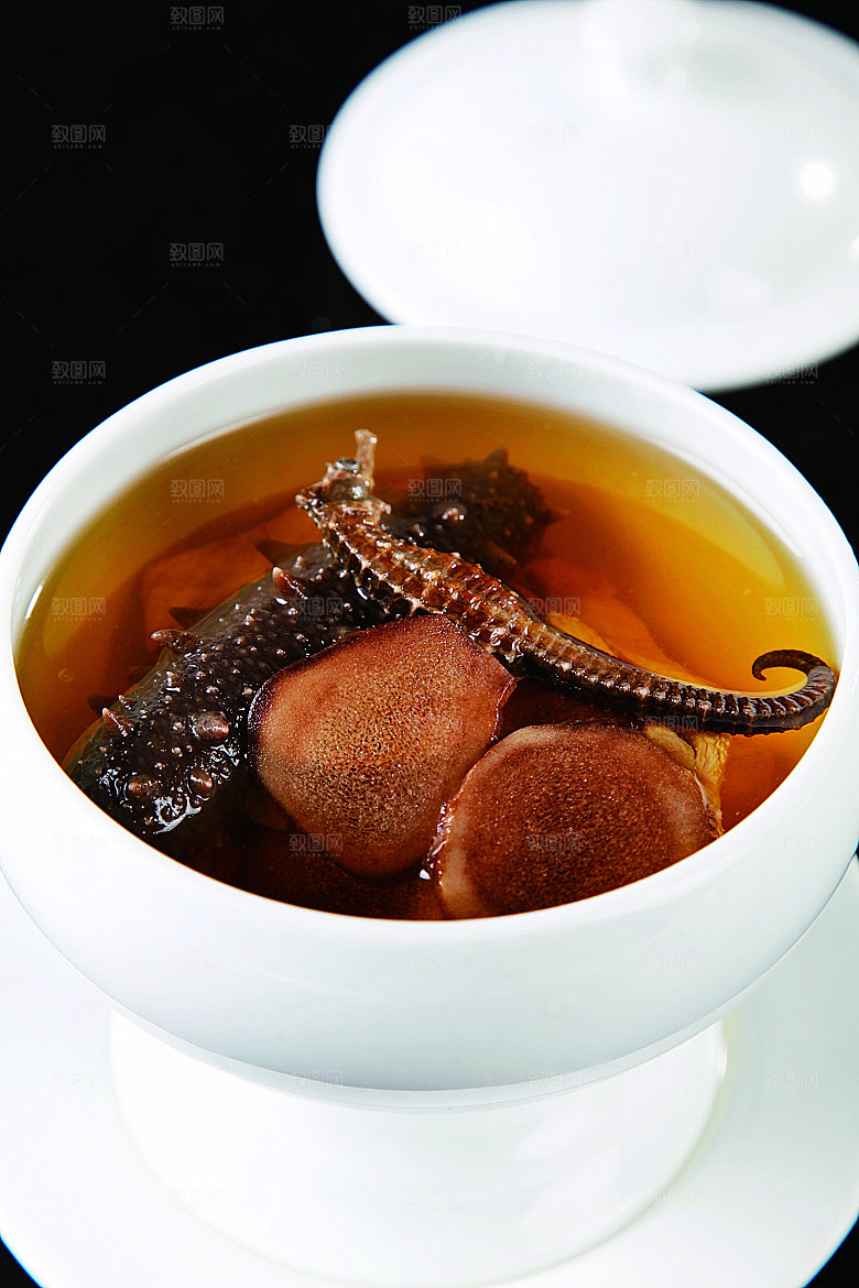 鹿茸海龙炖辽参餐饮高清图片素材