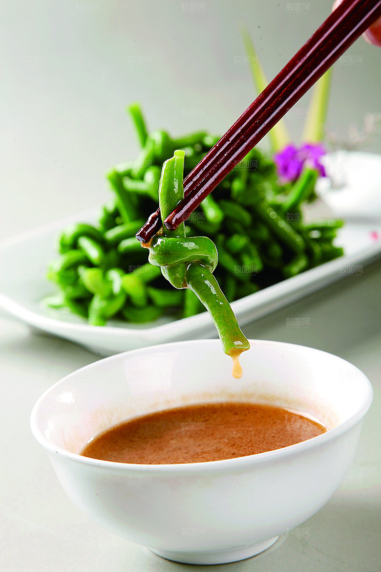 麻酱豆角餐饮高清图片素材