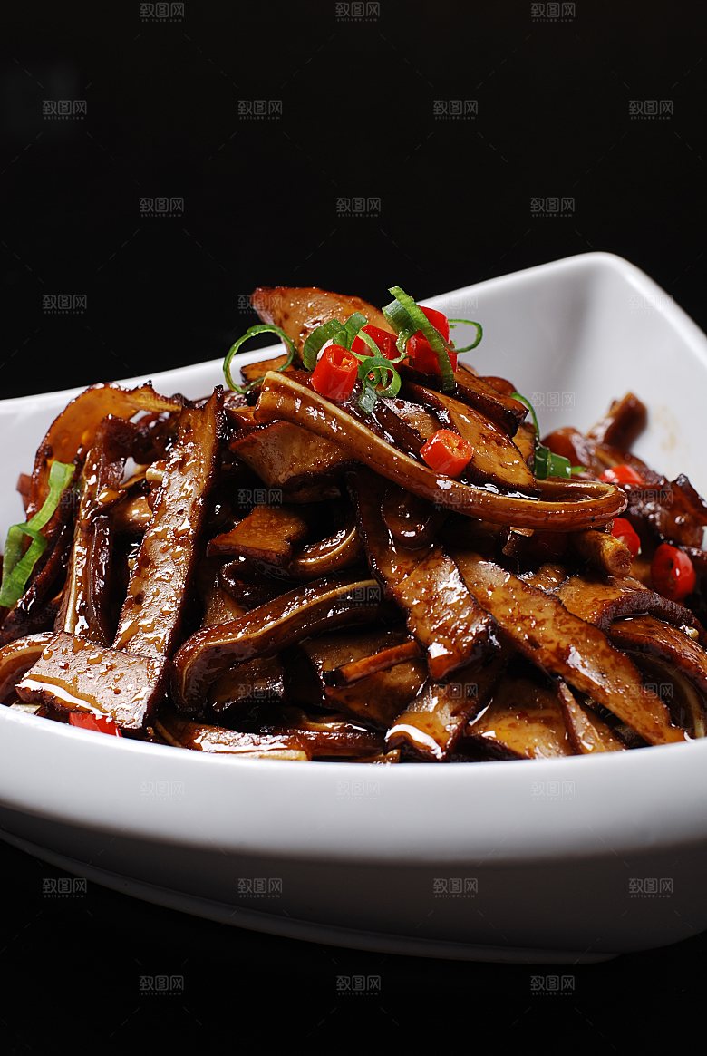 辣香干炒耳尖餐饮高清图片素材
