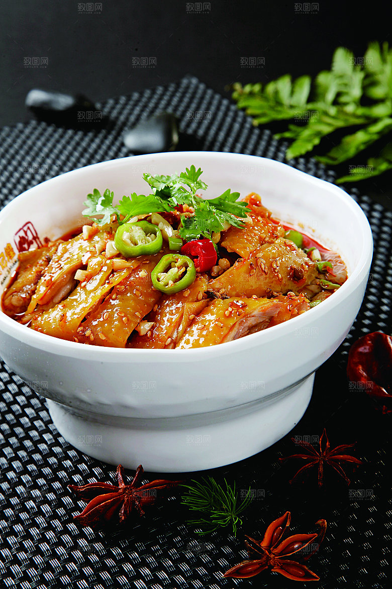 麻辣生态鸡餐饮高清图片素材