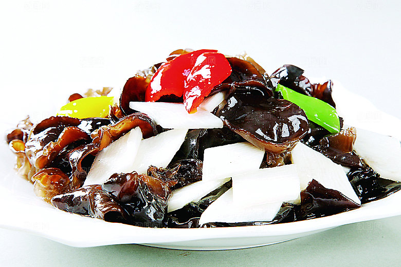 麻山药炒秋耳餐饮高清图片素材