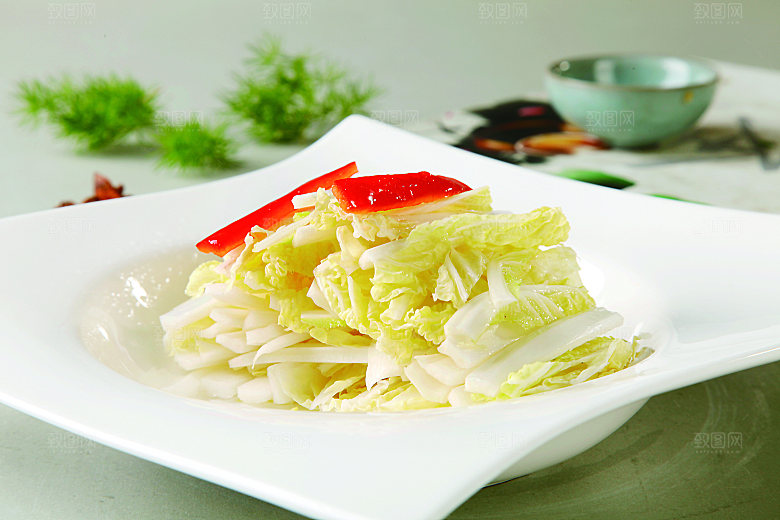 麻汁娃娃菜餐饮高清图片素材