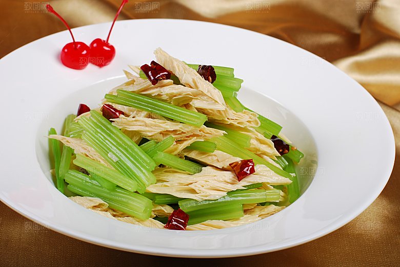 麦芹腐竹餐饮高清图片素材