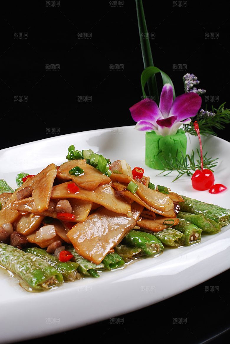 醋椒焗鲍餐饮高清图片素材