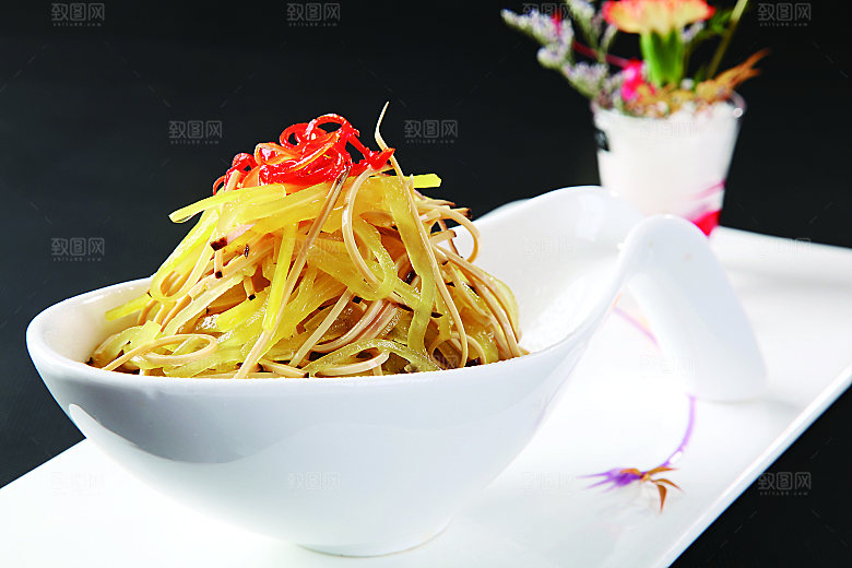 金大根拌干丝餐饮高清图片素材