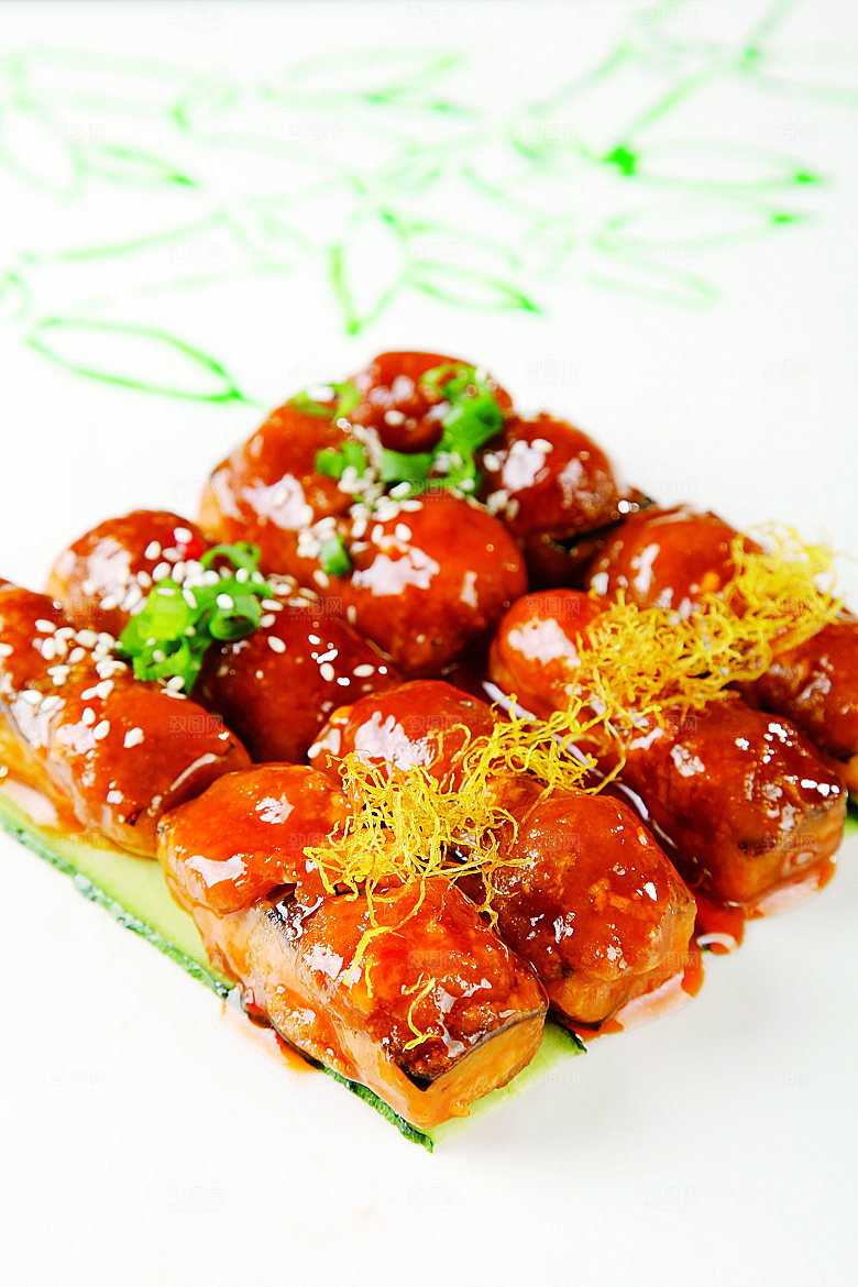 金丝牛肉茄餐饮高清图片素材