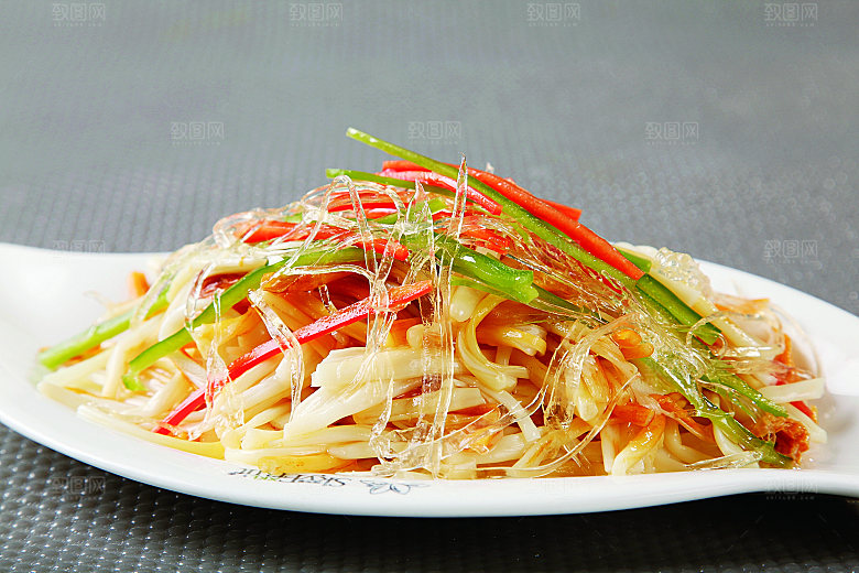 金针拌鱼餐饮高清图片素材