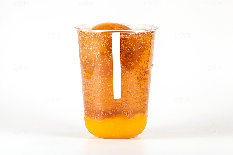 气泡特调蜜桃水饮品