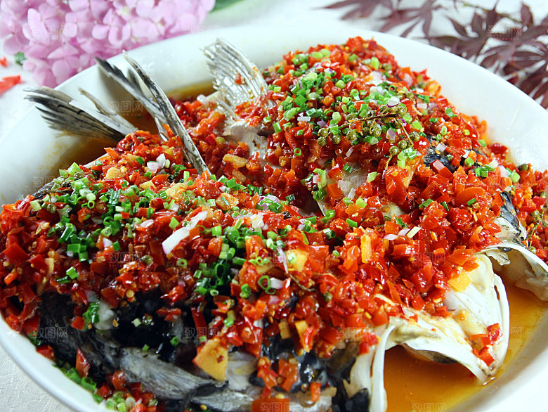 高清美食菜品菜谱剁椒鱼头JPG图片素材