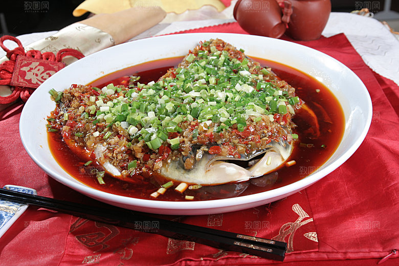 高清美食菜品菜谱剁椒鱼头JPG图片素材