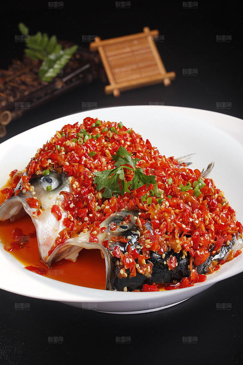 高清美食菜品菜谱剁椒鱼头JPG图片
