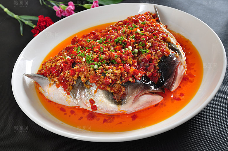 高清美食菜品菜谱剁椒鱼头JPG图片