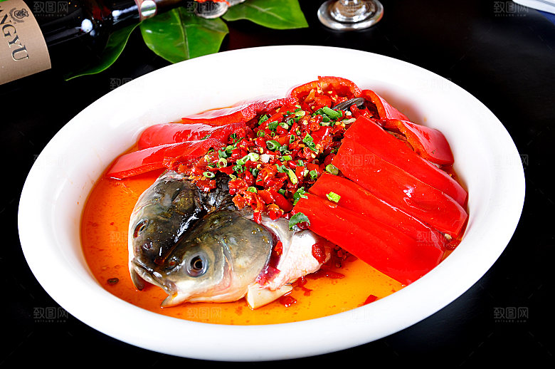 高清美食菜品菜谱剁椒鱼头JPG图片