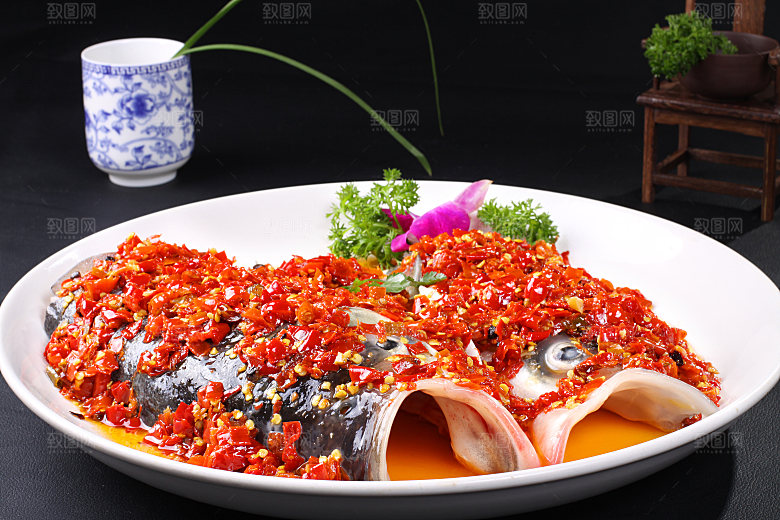 高清美食菜品菜谱剁椒鱼头JPG图片