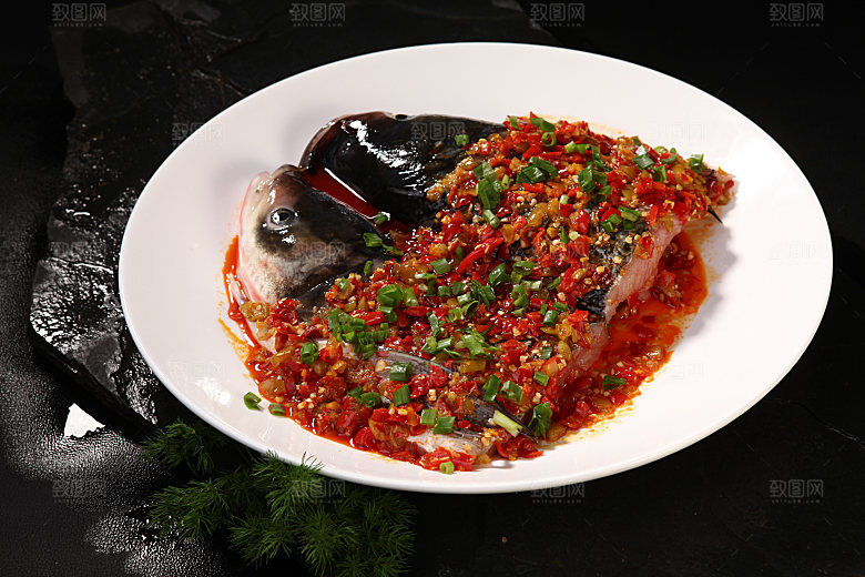 高清美食菜品菜谱剁椒鱼头JPG图片