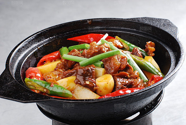 高清美食菜品菜谱干锅牛肉JPG图片