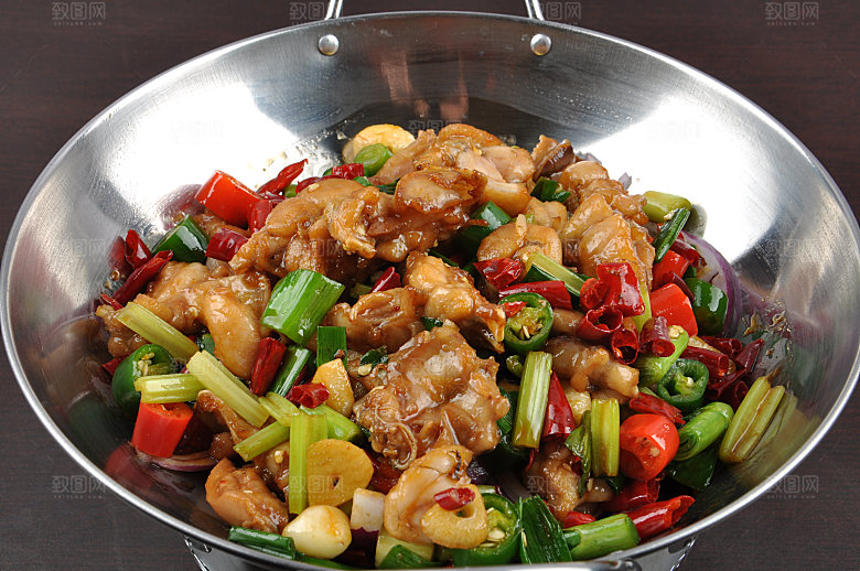 高清美食菜谱干锅牛蛙田鸡JPG图片