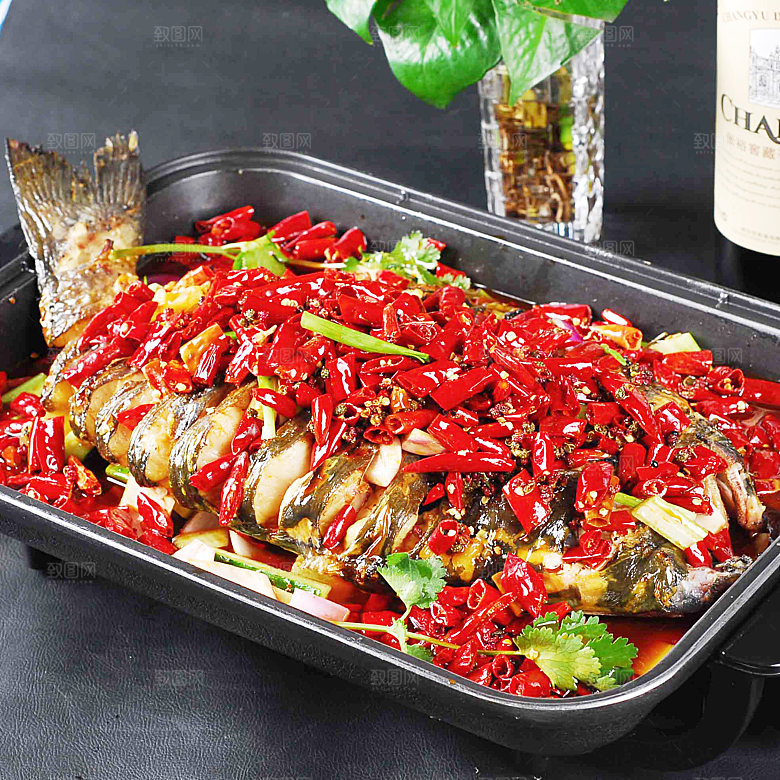 高清美食菜品菜谱香辣烤鱼烧烤JPG图片