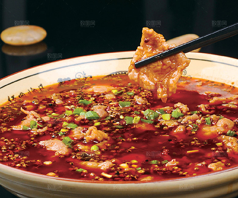 高清美食菜品菜谱水煮肉片JPG图片