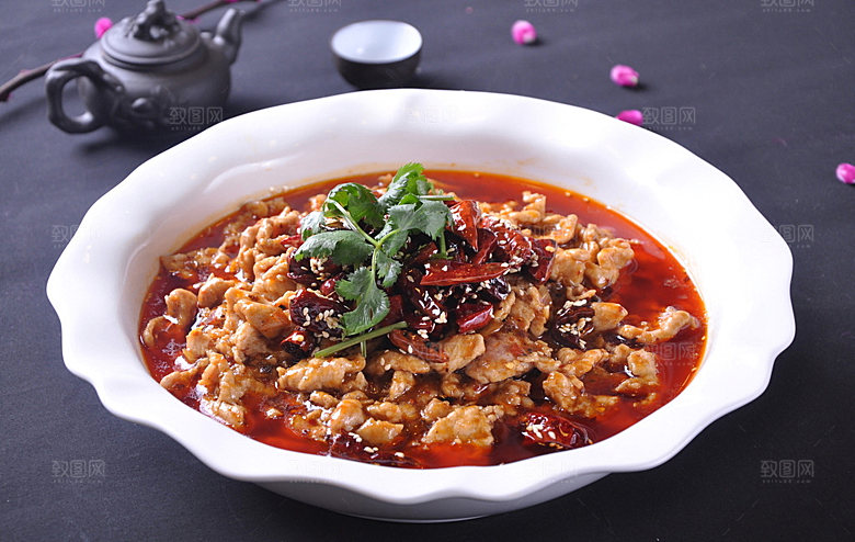高清美食菜品菜谱水煮肉片JPG图片