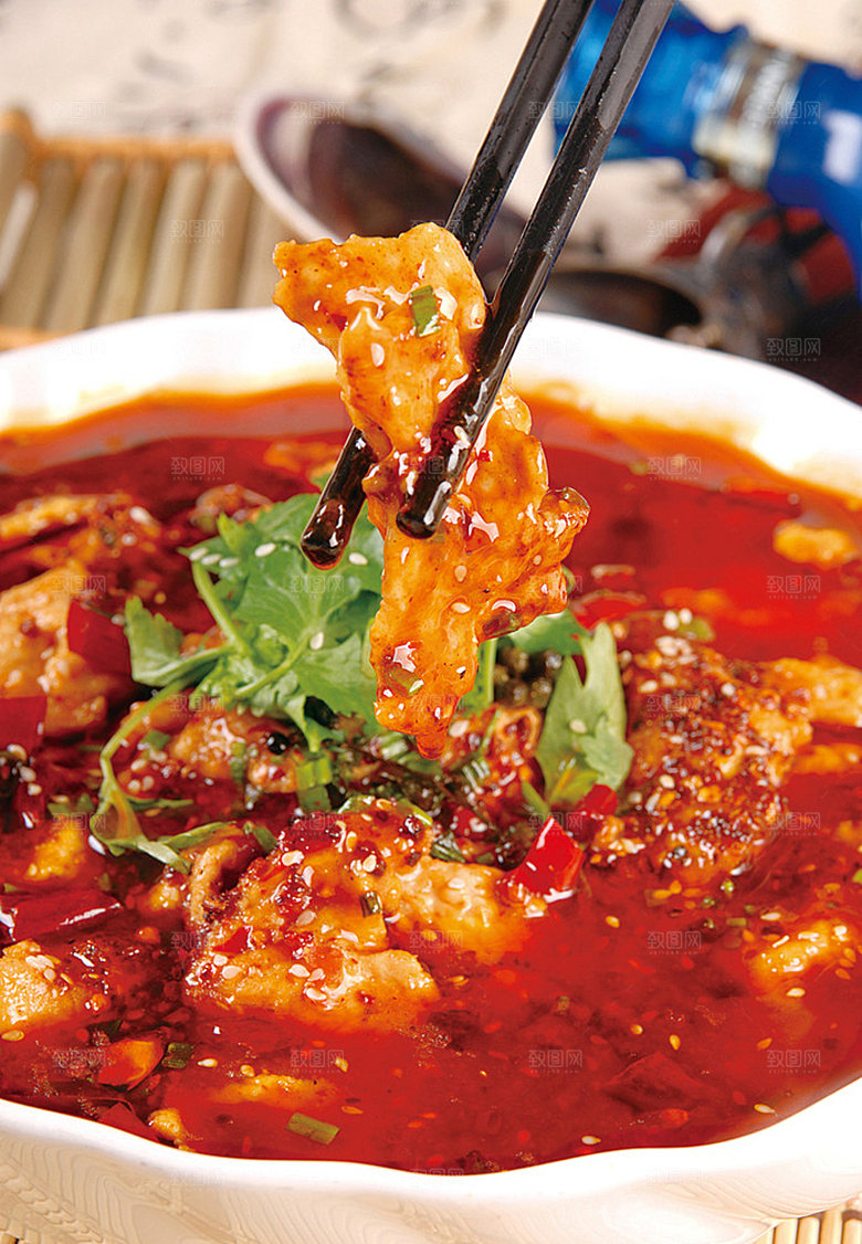 高清美食菜品菜谱水煮肉片JPG图片