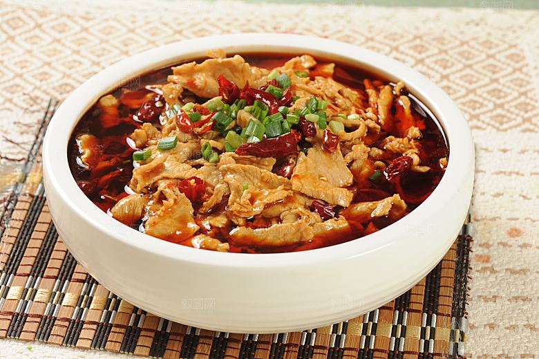 高清美食菜品菜谱水煮肉片JPG图片素材