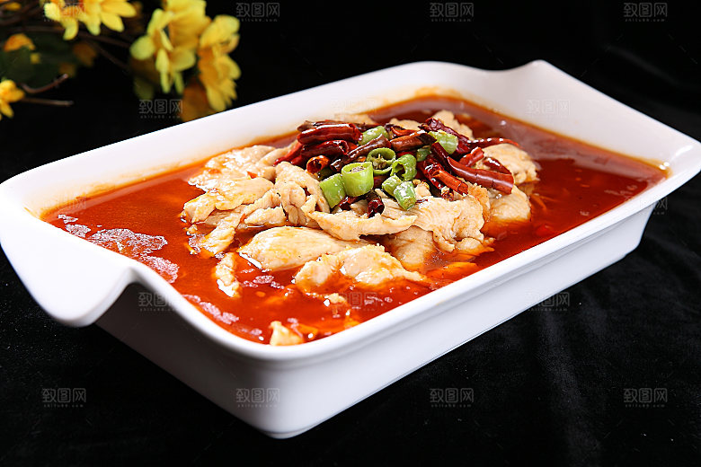 高清美食菜品菜谱水煮肉片JPG图片素材