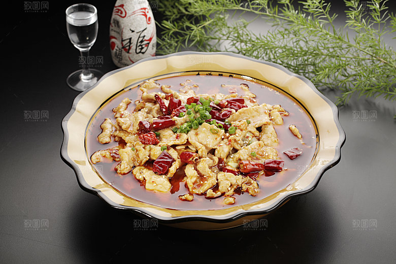 高清美食菜品菜谱水煮肉片JPG图片素材