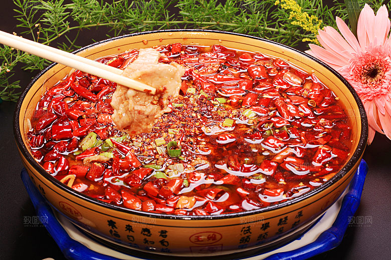 高清美食菜品菜谱水煮肉片JPG图片素材