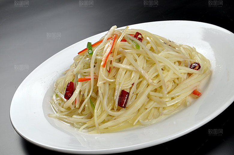 高清美食菜品酸辣土豆丝炒菜JPG图片素材