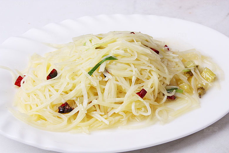 高清美食菜品酸辣土豆丝炒菜JPG图片素材