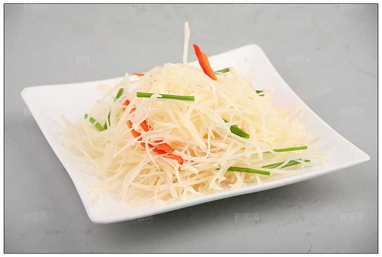 高清美食菜品酸辣土豆丝炒菜JPG图片素材